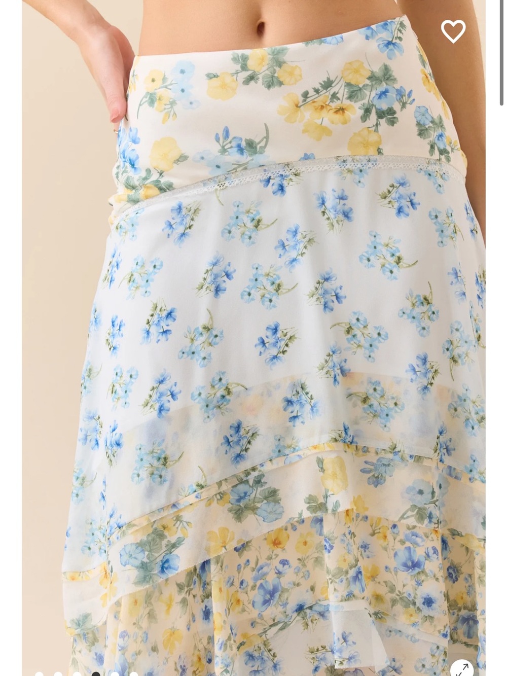 Altar’d State Emmalyn Ruffle Maxi Skirt NWT Floral Tiered Maxi Skirt - Picture 4 of 6